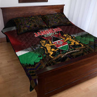Happy Kenya Independence Day Quilt Bed Set Coat Of Arms With Kente Pattern - Wonder Print Shop