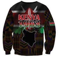 Happy Kenya Independence Day Sweatshirt Coat Of Arms With Kente Pattern - Wonder Print Shop