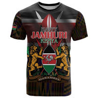 Happy Kenya Independence Day T Shirt Coat Of Arms With Kente Pattern - Wonder Print Shop