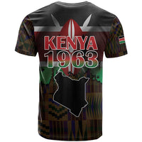 Happy Kenya Independence Day T Shirt Coat Of Arms With Kente Pattern - Wonder Print Shop