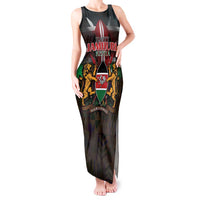 Happy Kenya Independence Day Tank Maxi Dress Coat Of Arms With Kente Pattern - Wonder Print Shop