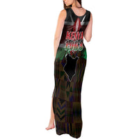 Happy Kenya Independence Day Tank Maxi Dress Coat Of Arms With Kente Pattern - Wonder Print Shop