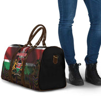 Happy Kenya Independence Day Travel Bag Coat Of Arms With Kente Pattern - Wonder Print Shop