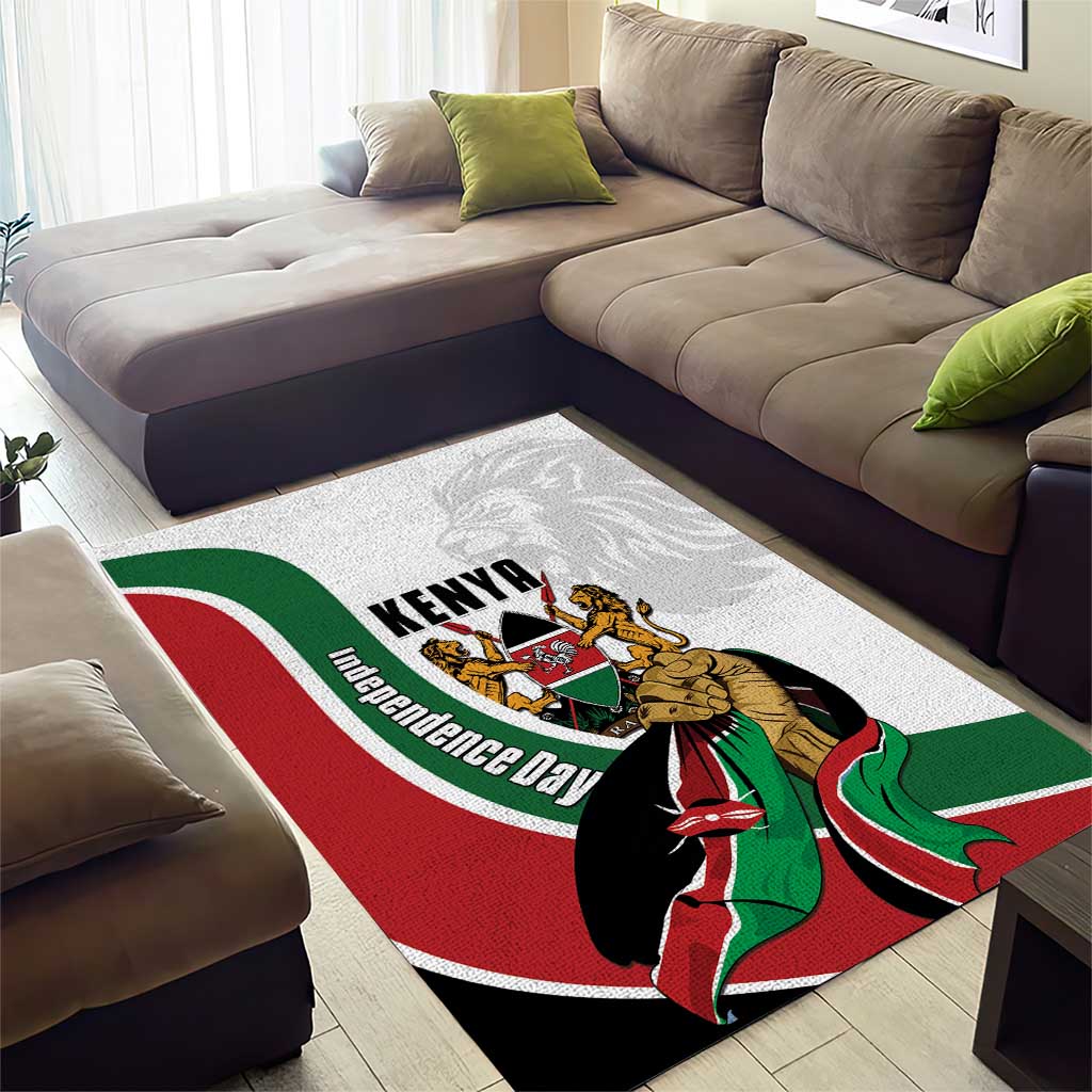 Kenya Jamhuri Day Area Rug Lion With Coat Of Arms - Wonder Print Shop