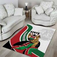 Kenya Jamhuri Day Area Rug Lion With Coat Of Arms - Wonder Print Shop