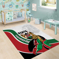 Kenya Jamhuri Day Area Rug Lion With Coat Of Arms - Wonder Print Shop