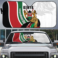 Kenya Jamhuri Day Auto Sun Shade Lion With Coat Of Arms - Wonder Print Shop