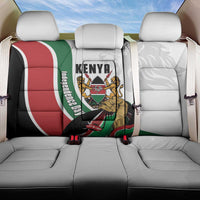 Kenya Jamhuri Day Back Car Seat Cover Lion With Coat Of Arms - Wonder Print Shop