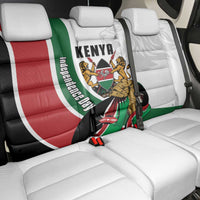 Kenya Jamhuri Day Back Car Seat Cover Lion With Coat Of Arms - Wonder Print Shop