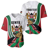 Personalized Kenya Jamhuri Day Baseball Jersey Lion With Coat Of Arms - Wonder Print Shop