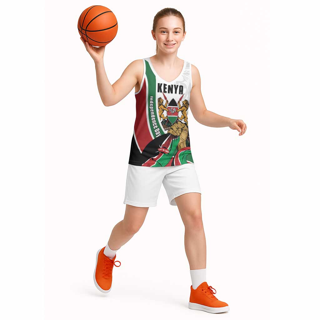 Personalized Kenya Jamhuri Day Basketball Jersey Lion With Coat Of Arms - Wonder Print Shop