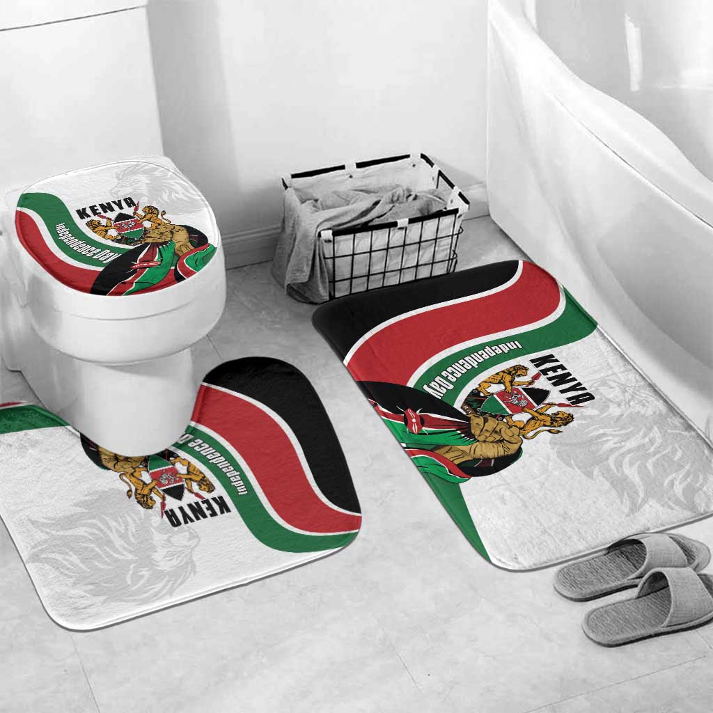 Kenya Jamhuri Day Bathroom Set Lion With Coat Of Arms - Wonder Print Shop