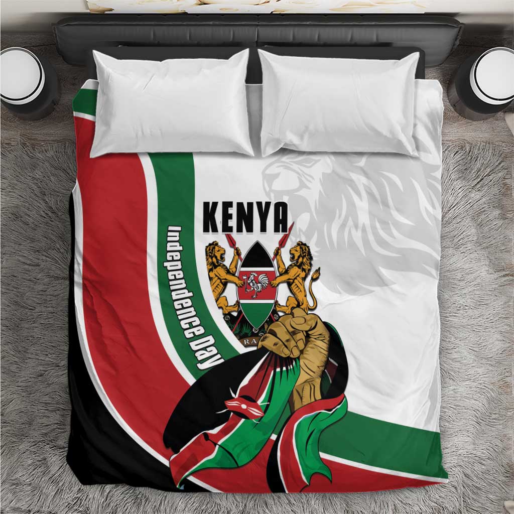 Kenya Jamhuri Day Bedding Set Lion With Coat Of Arms - Wonder Print Shop