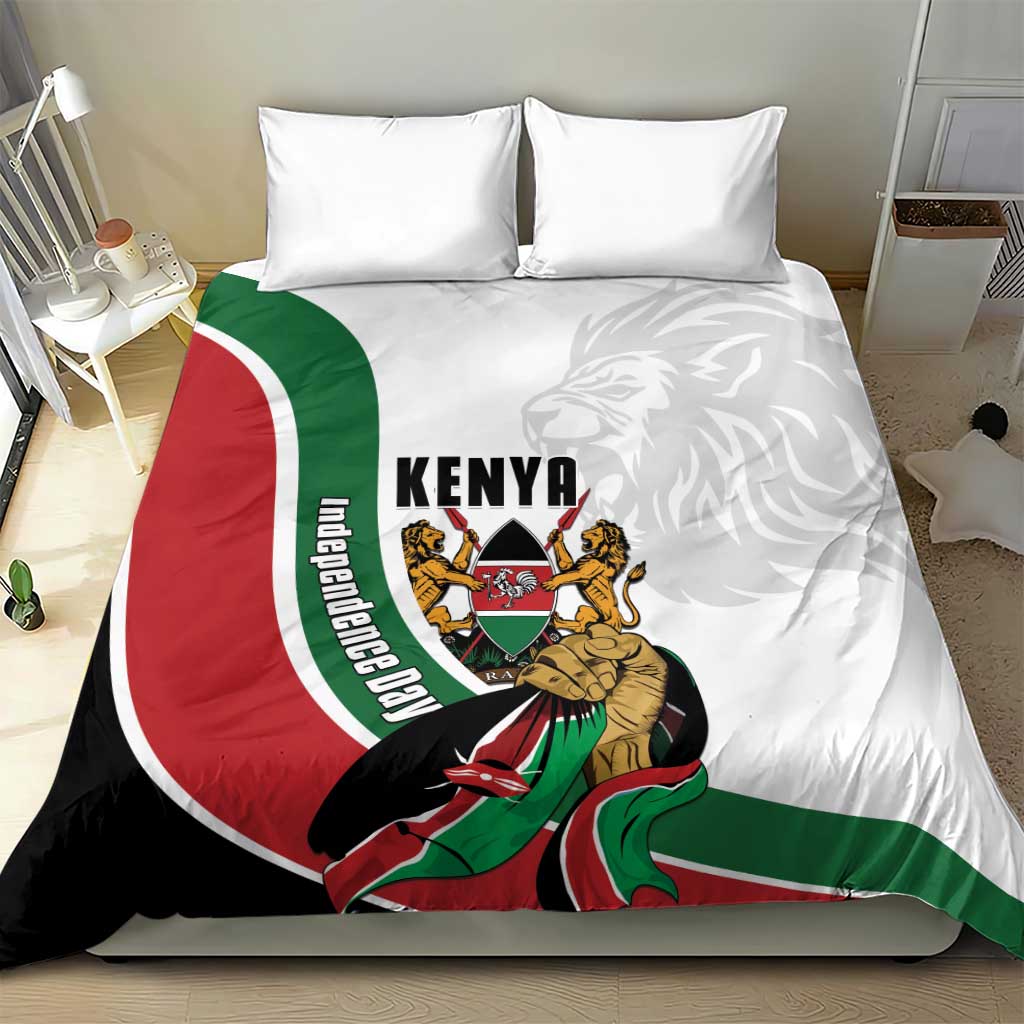 Kenya Jamhuri Day Bedding Set Lion With Coat Of Arms - Wonder Print Shop