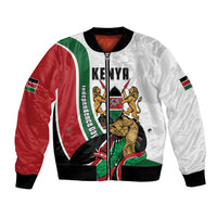 Personalized Kenya Jamhuri Day Bomber Jacket Lion With Coat Of Arms - Wonder Print Shop