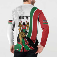 Personalized Kenya Jamhuri Day Button Sweatshirt Lion With Coat Of Arms - Wonder Print Shop