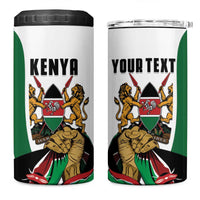 Personalized Kenya Jamhuri Day 4 in 1 Can Cooler Tumbler Lion With Coat Of Arms - Wonder Print Shop