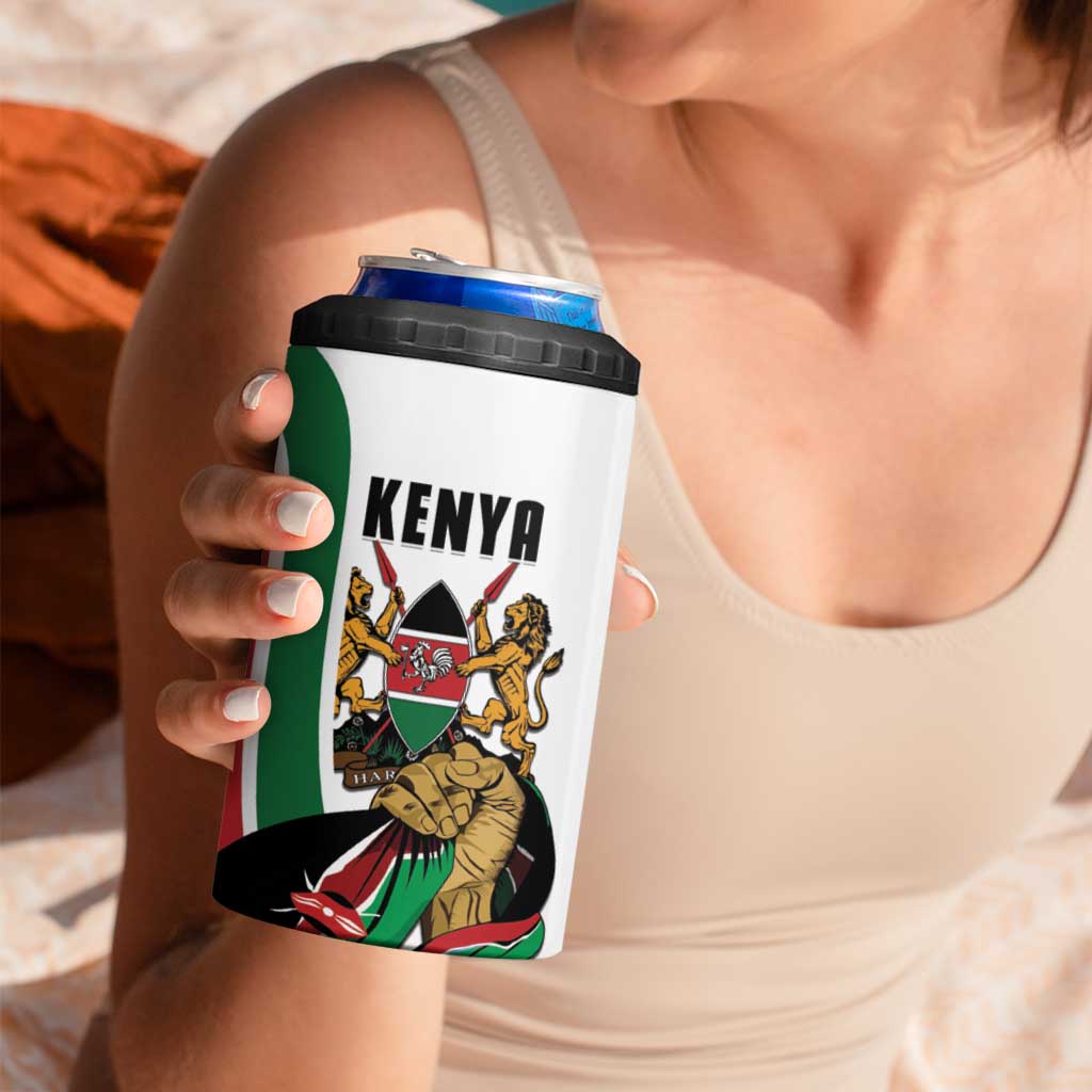 Personalized Kenya Jamhuri Day 4 in 1 Can Cooler Tumbler Lion With Coat Of Arms - Wonder Print Shop