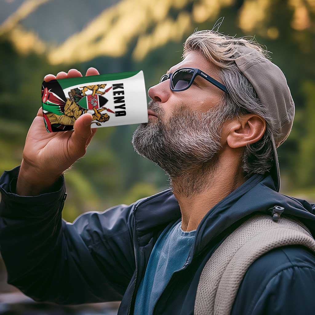 Personalized Kenya Jamhuri Day 4 in 1 Can Cooler Tumbler Lion With Coat Of Arms - Wonder Print Shop