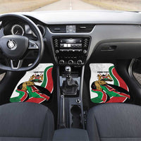 Personalized Kenya Jamhuri Day Car Mats Lion With Coat Of Arms - Wonder Print Shop