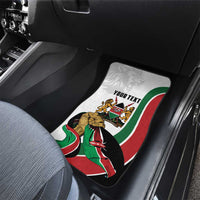 Personalized Kenya Jamhuri Day Car Mats Lion With Coat Of Arms - Wonder Print Shop