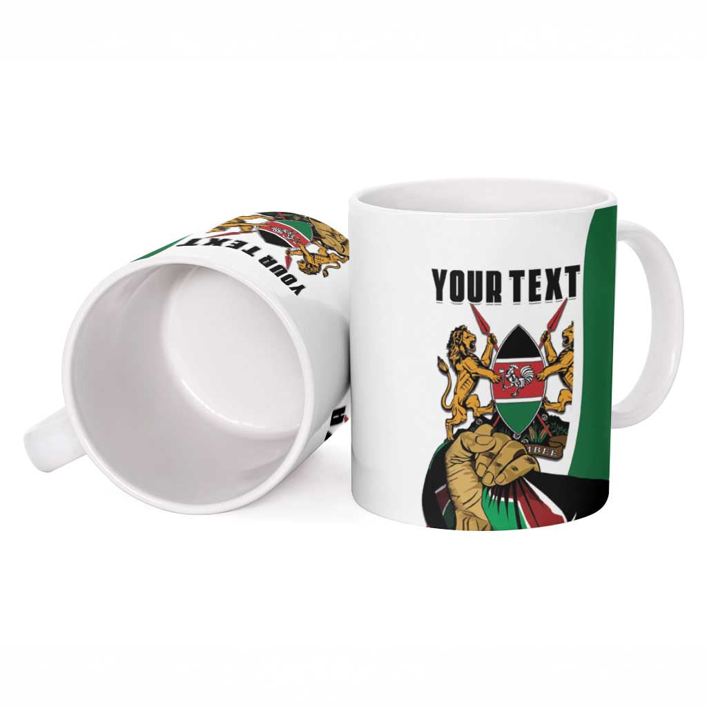 Personalized Kenya Jamhuri Day Ceramic Mug Lion With Coat Of Arms - Wonder Print Shop