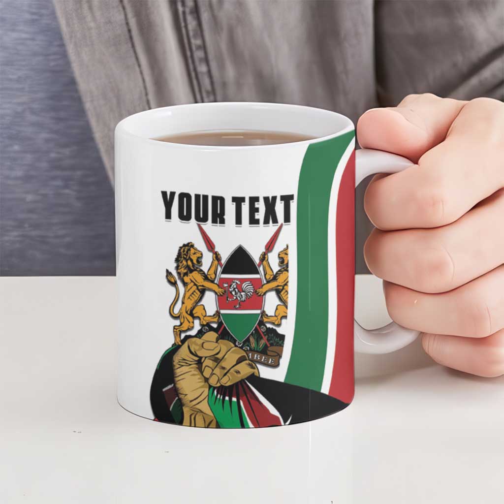 Personalized Kenya Jamhuri Day Ceramic Mug Lion With Coat Of Arms - Wonder Print Shop