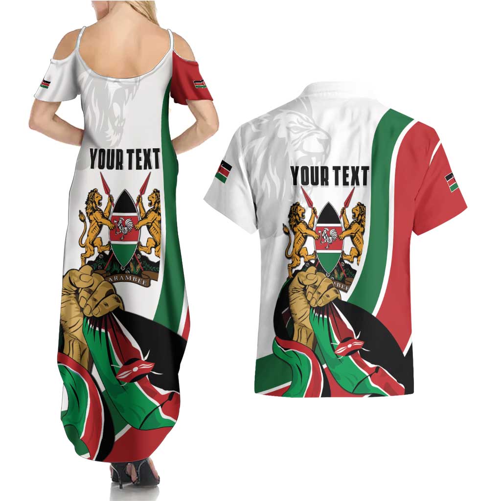 Personalized Kenya Jamhuri Day Couples Matching Summer Maxi Dress and Hawaiian Shirt Lion With Coat Of Arms - Wonder Print Shop