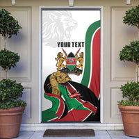 Personalized Kenya Jamhuri Day Door Cover Lion With Coat Of Arms - Wonder Print Shop