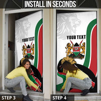 Personalized Kenya Jamhuri Day Door Cover Lion With Coat Of Arms - Wonder Print Shop