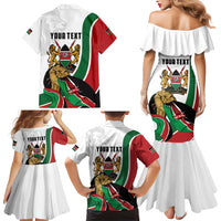 Personalized Kenya Jamhuri Day Family Matching Mermaid Dress and Hawaiian Shirt Lion With Coat Of Arms - Wonder Print Shop
