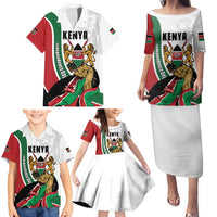Personalized Kenya Jamhuri Day Family Matching Puletasi and Hawaiian Shirt Lion With Coat Of Arms - Wonder Print Shop