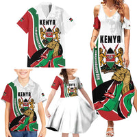 Personalized Kenya Jamhuri Day Family Matching Summer Maxi Dress and Hawaiian Shirt Lion With Coat Of Arms - Wonder Print Shop