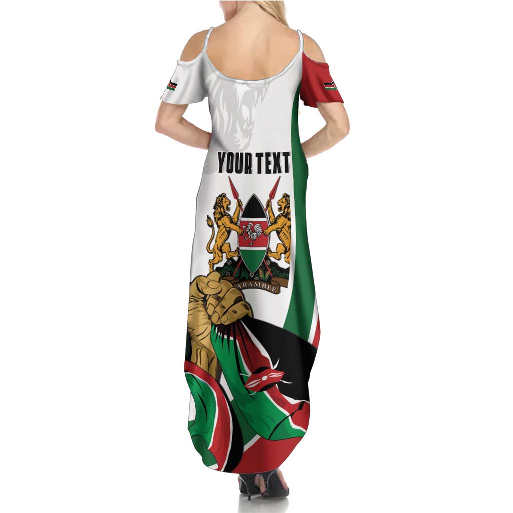 Personalized Kenya Jamhuri Day Family Matching Summer Maxi Dress and Hawaiian Shirt Lion With Coat Of Arms - Wonder Print Shop