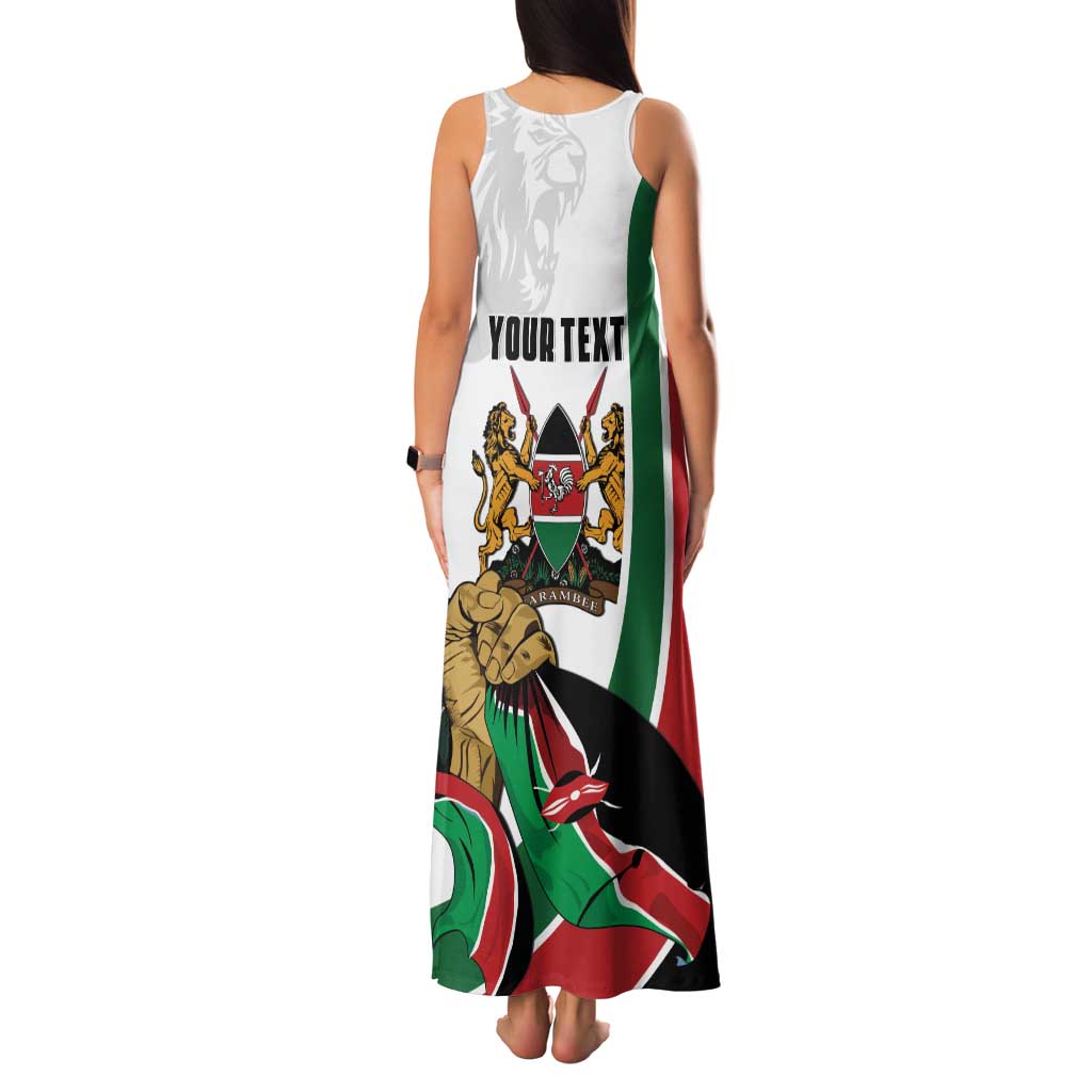 Personalized Kenya Jamhuri Day Family Matching Tank Maxi Dress and Hawaiian Shirt Lion With Coat Of Arms - Wonder Print Shop