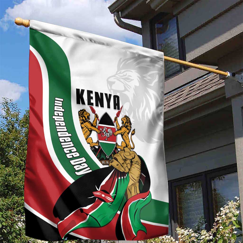Kenya Jamhuri Day Garden Flag Lion With Coat Of Arms - Wonder Print Shop