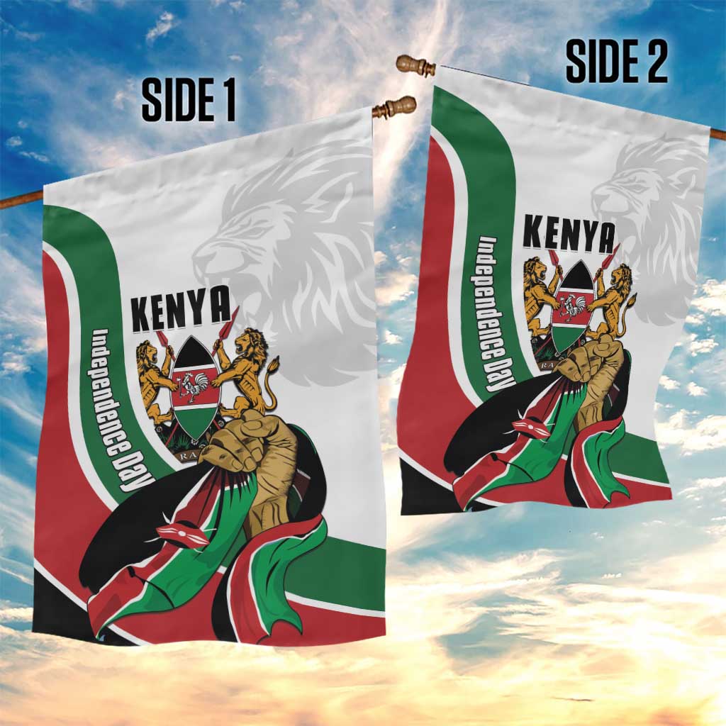 Kenya Jamhuri Day Garden Flag Lion With Coat Of Arms - Wonder Print Shop