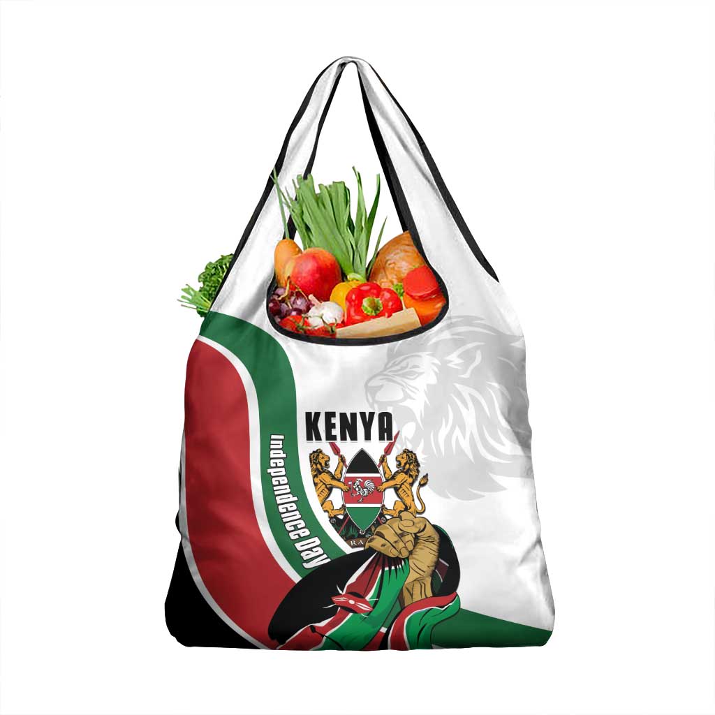 Kenya Jamhuri Day Grocery Bag Lion With Coat Of Arms - Wonder Print Shop