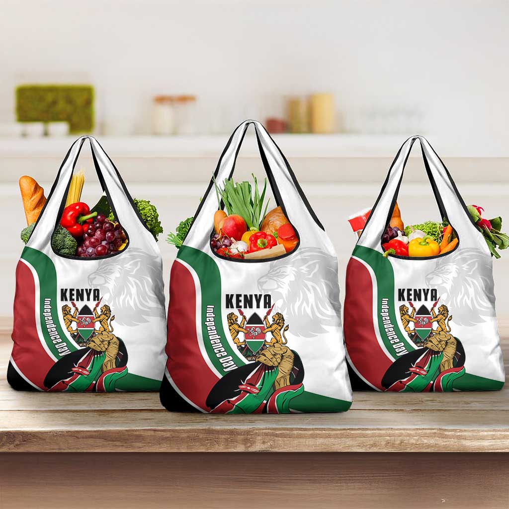 Kenya Jamhuri Day Grocery Bag Lion With Coat Of Arms - Wonder Print Shop