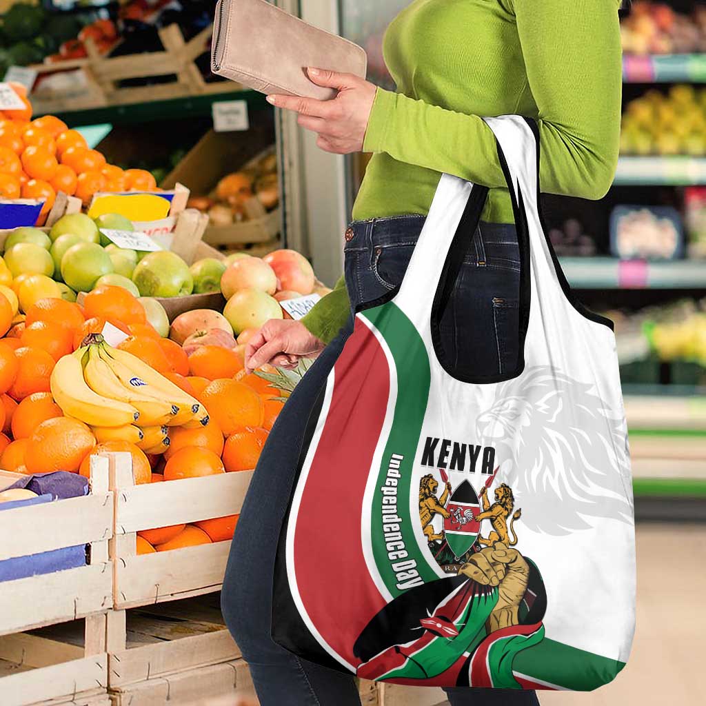 Kenya Jamhuri Day Grocery Bag Lion With Coat Of Arms - Wonder Print Shop