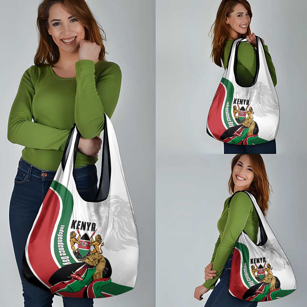 Kenya Jamhuri Day Grocery Bag Lion With Coat Of Arms - Wonder Print Shop