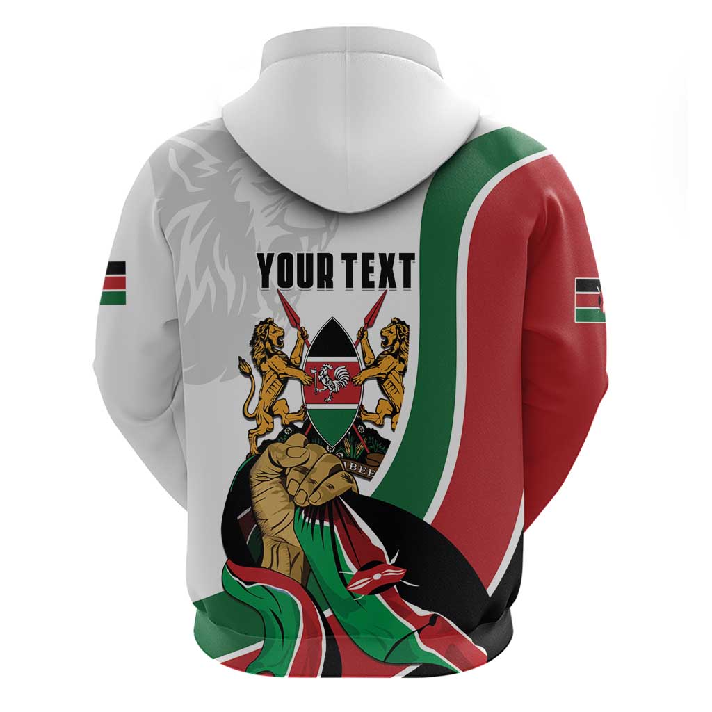 Personalized Kenya Jamhuri Day Hoodie Lion With Coat Of Arms - Wonder Print Shop