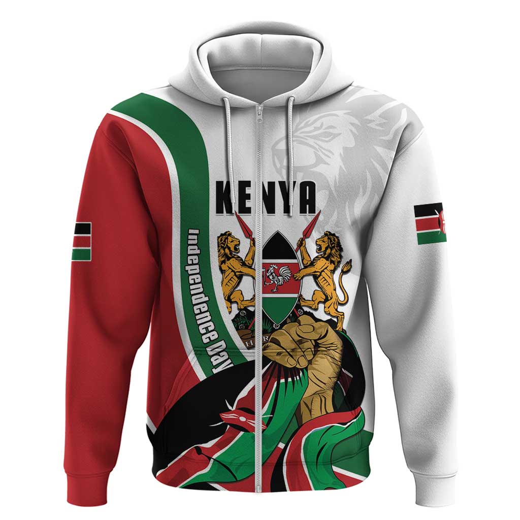 Personalized Kenya Jamhuri Day Hoodie Lion With Coat Of Arms - Wonder Print Shop