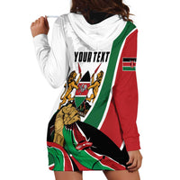 Personalized Kenya Jamhuri Day Hoodie Dress Lion With Coat Of Arms - Wonder Print Shop