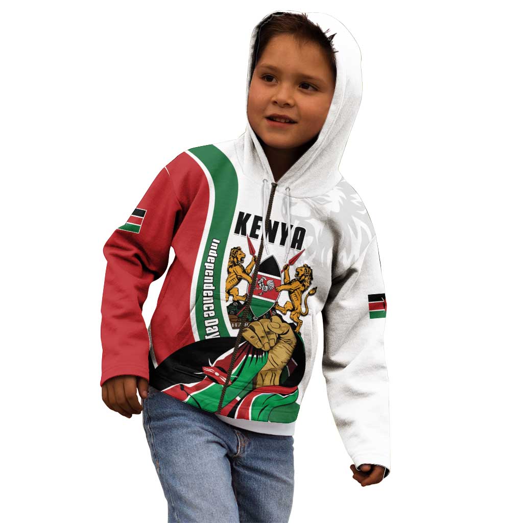 Personalized Kenya Jamhuri Day Kid Hoodie Lion With Coat Of Arms - Wonder Print Shop