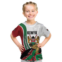 Personalized Kenya Jamhuri Day Kid T Shirt Lion With Coat Of Arms - Wonder Print Shop