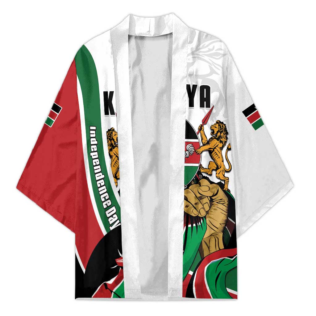 Personalized Kenya Jamhuri Day Kimono Lion With Coat Of Arms - Wonder Print Shop