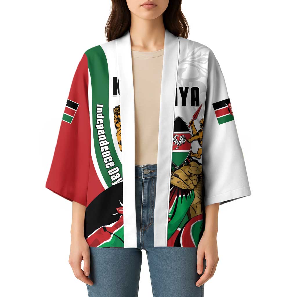 Personalized Kenya Jamhuri Day Kimono Lion With Coat Of Arms - Wonder Print Shop