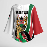 Personalized Kenya Jamhuri Day Kimono Sleeve Blouse Lion With Coat Of Arms - Wonder Print Shop