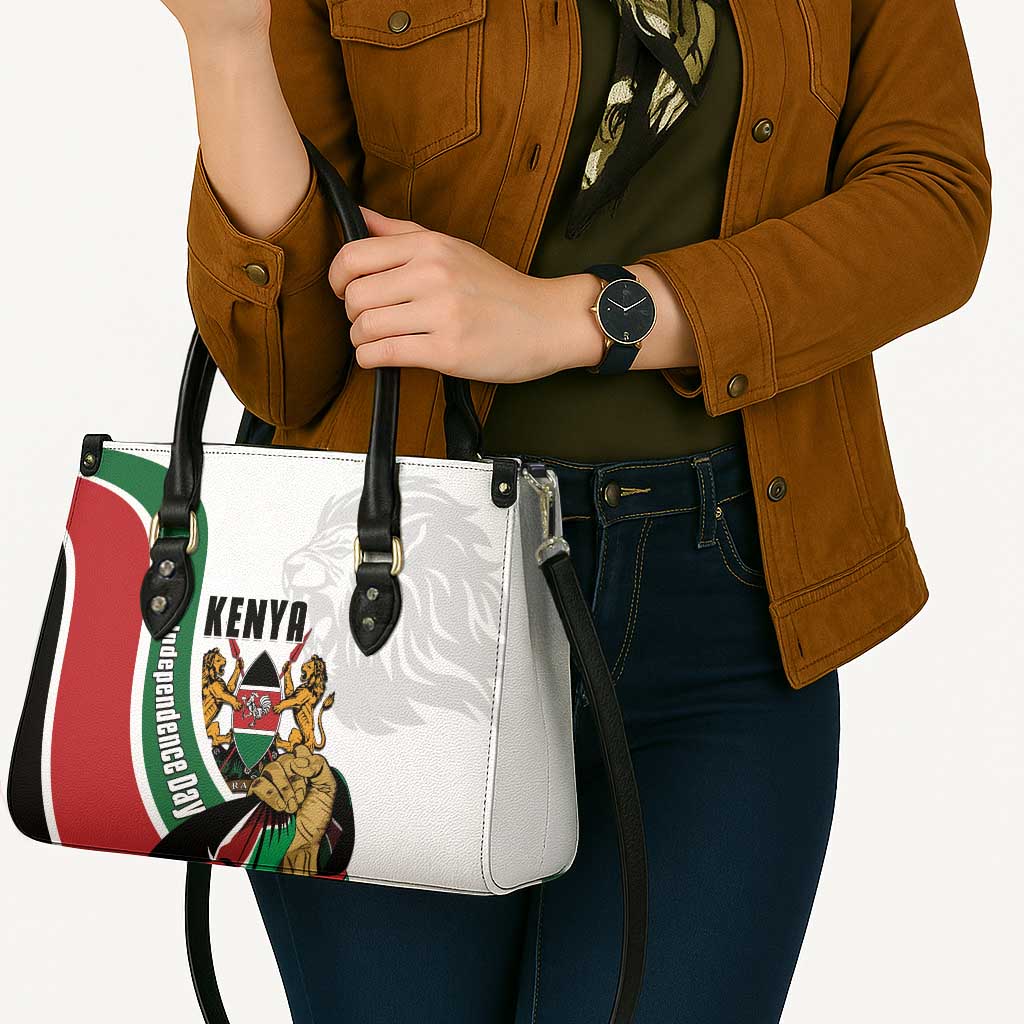 Kenya Jamhuri Day Leather Bag Lion With Coat Of Arms - Wonder Print Shop